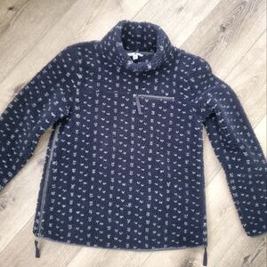 Womens xsmall LL Bean Signature funnel neck pullover sweatshirt navy blue Nwot